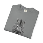 Zebra Front-Print T-Shirt — Realistic Monochrome Wildlife Tee