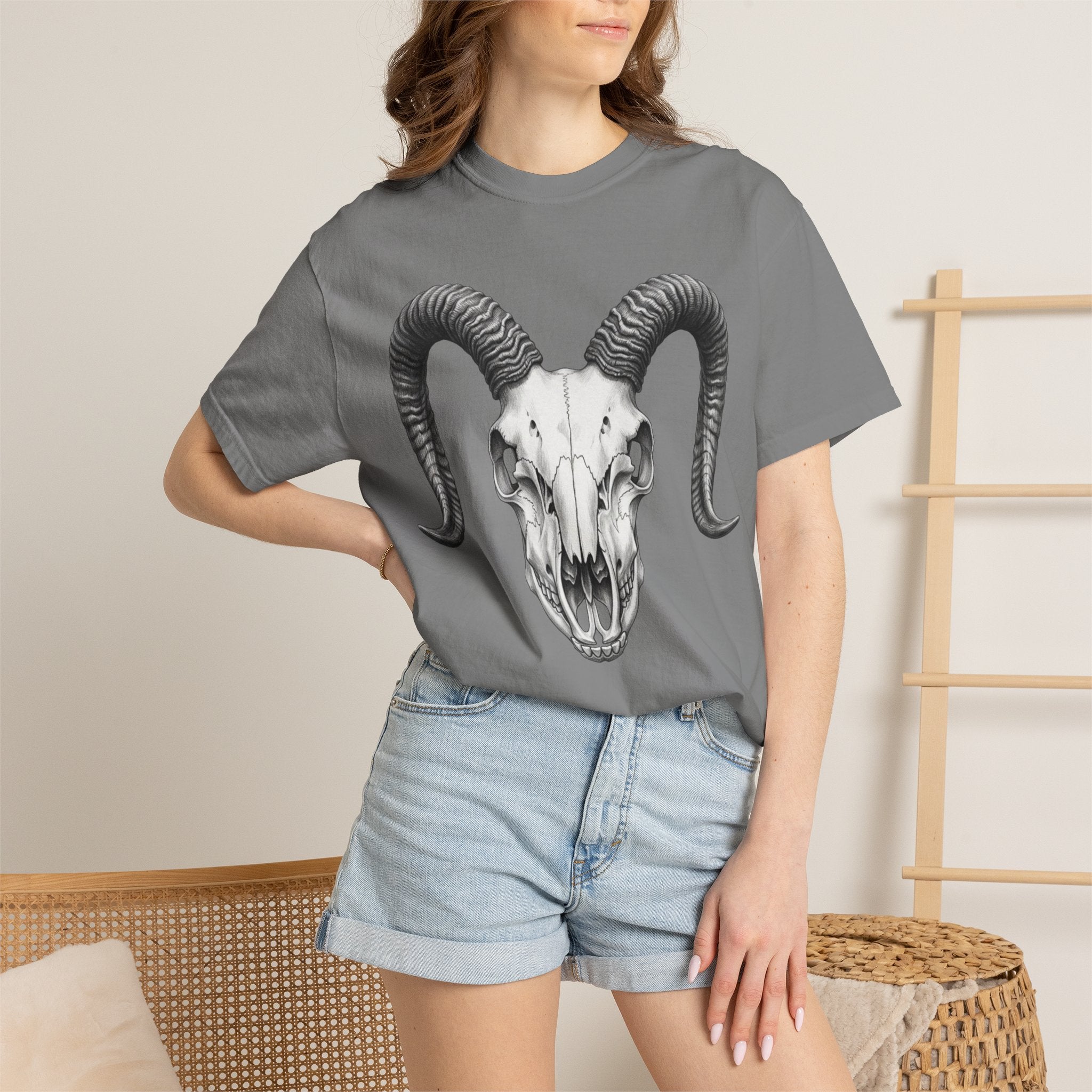 Ram Skull Graphic T-Shirt