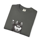 Husky Walk Graphic T-Shirt — Realistic Siberian Husky Illustration