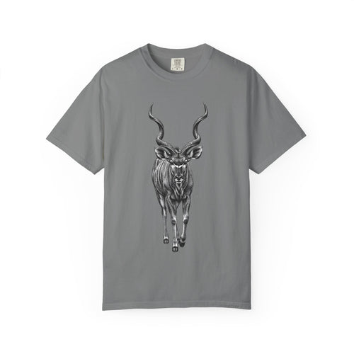 Kudu Antelope Graphic T-Shirt — Monochrome Wildlife Tee