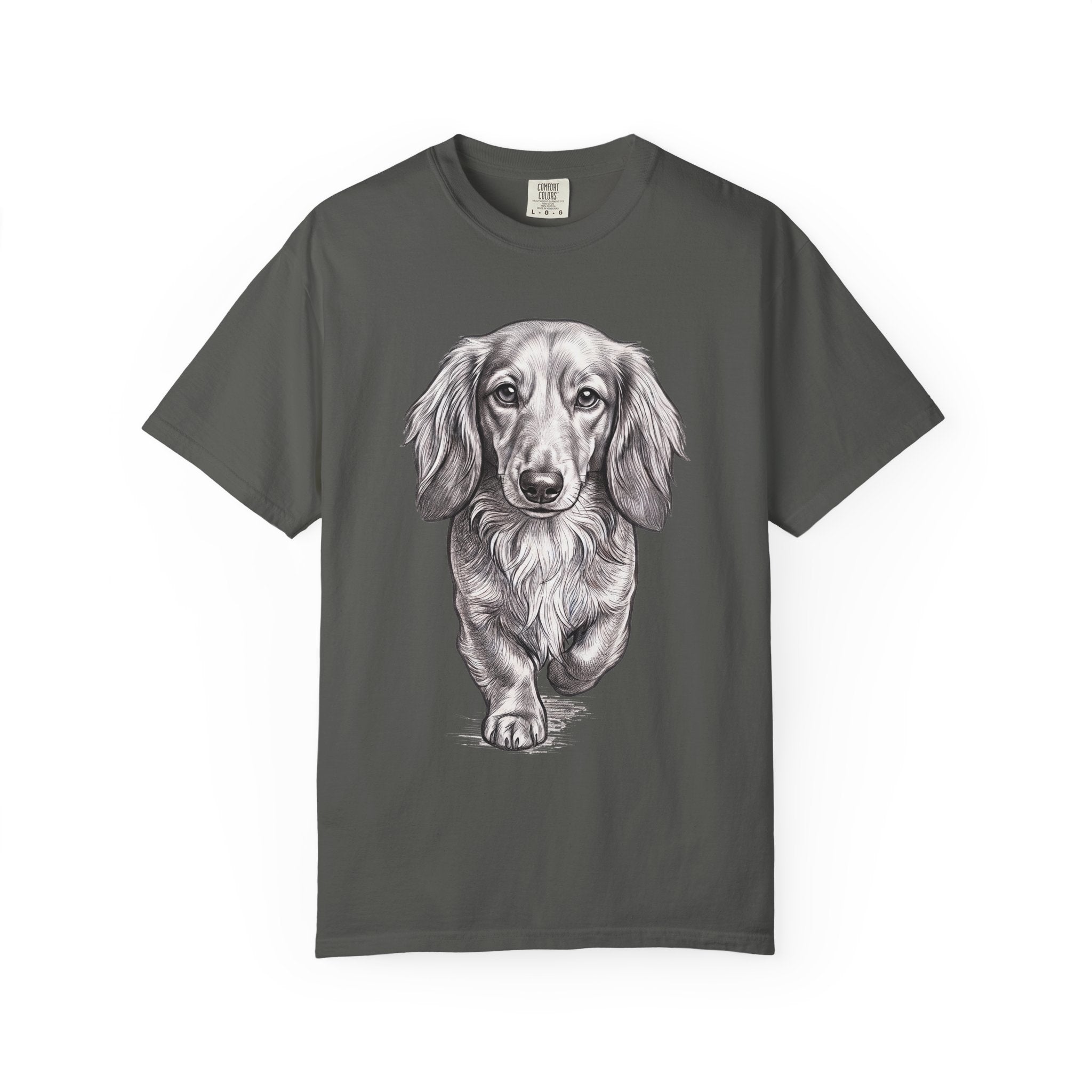 Dachshund Portrait T-Shirt — Realistic Walking Sausage Dog Tee for Dog Lovers
