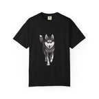 Husky Walk Graphic T-Shirt — Realistic Siberian Husky Illustration