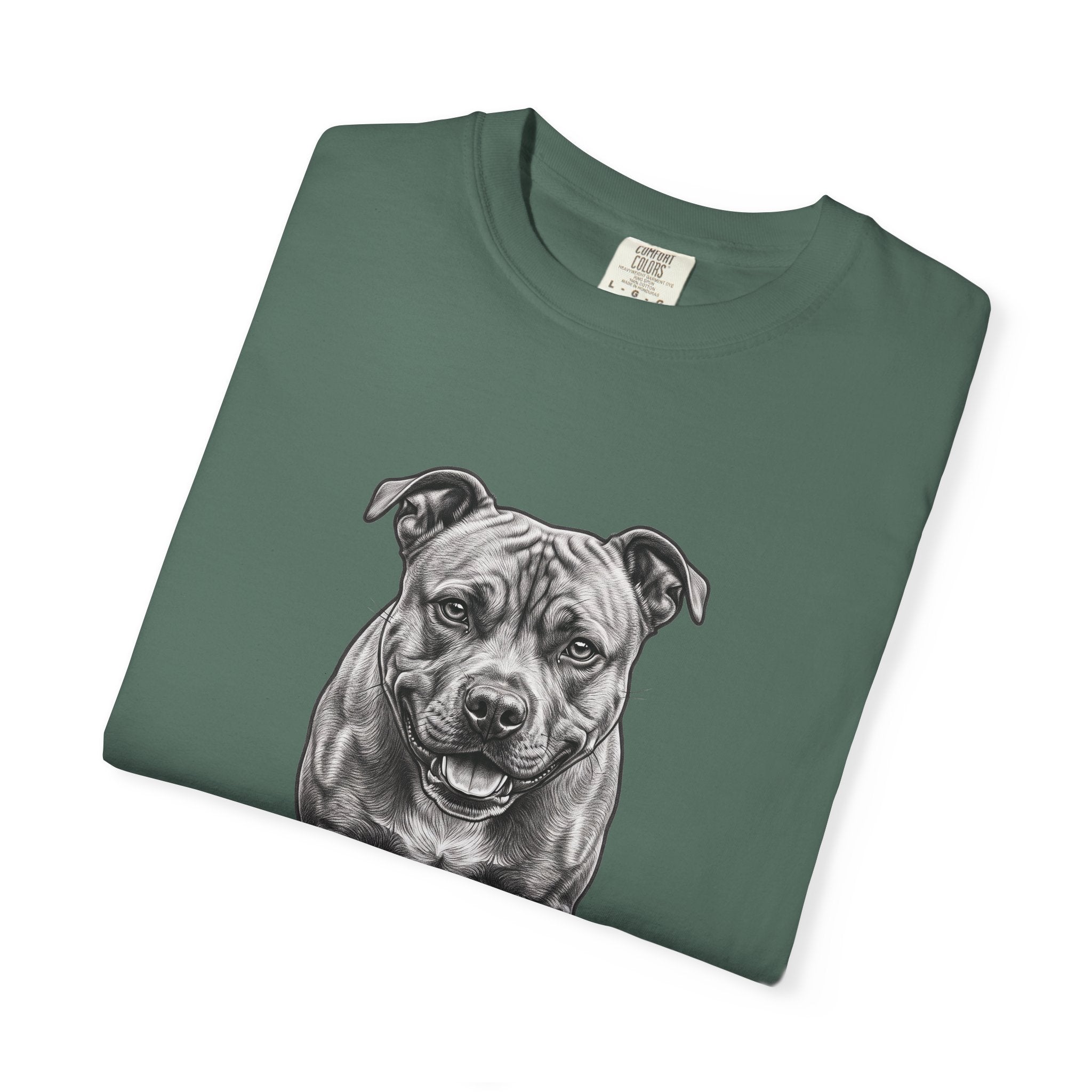 Pit Bull Portrait T‑Shirt — Realistic Running Dog Graphic Tee