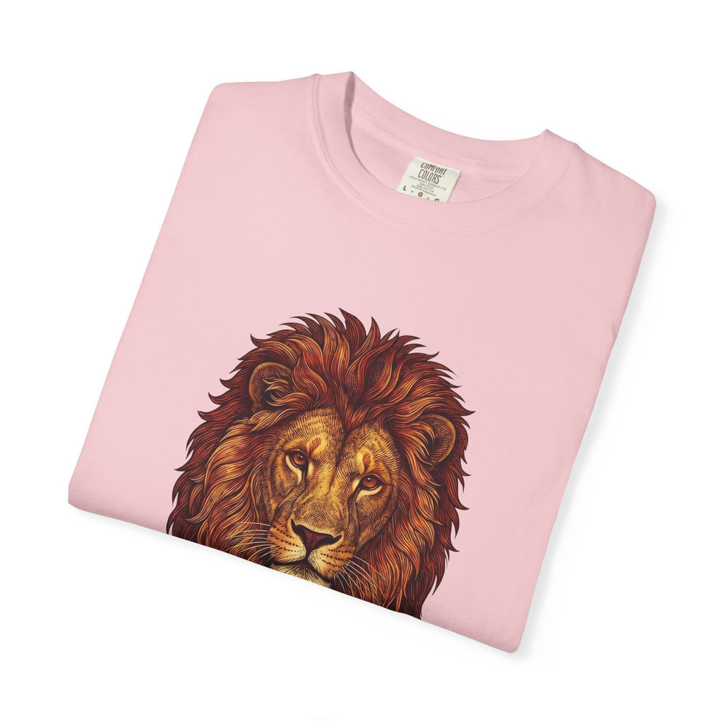 Lion Illustration T-Shirt — Majestic Walking Lion Graphic Tee