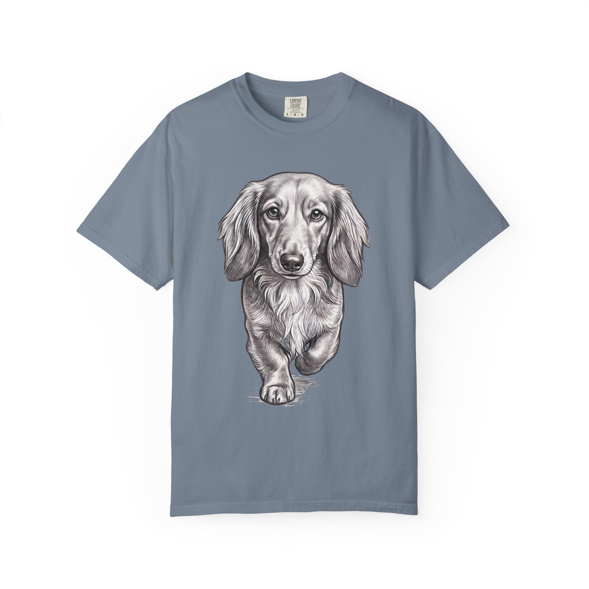 Dachshund Portrait T-Shirt — Realistic Walking Sausage Dog Tee for Dog Lovers