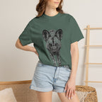 African Wild Dog Graphic T-Shirt — Realistic Walking Pawprint Design