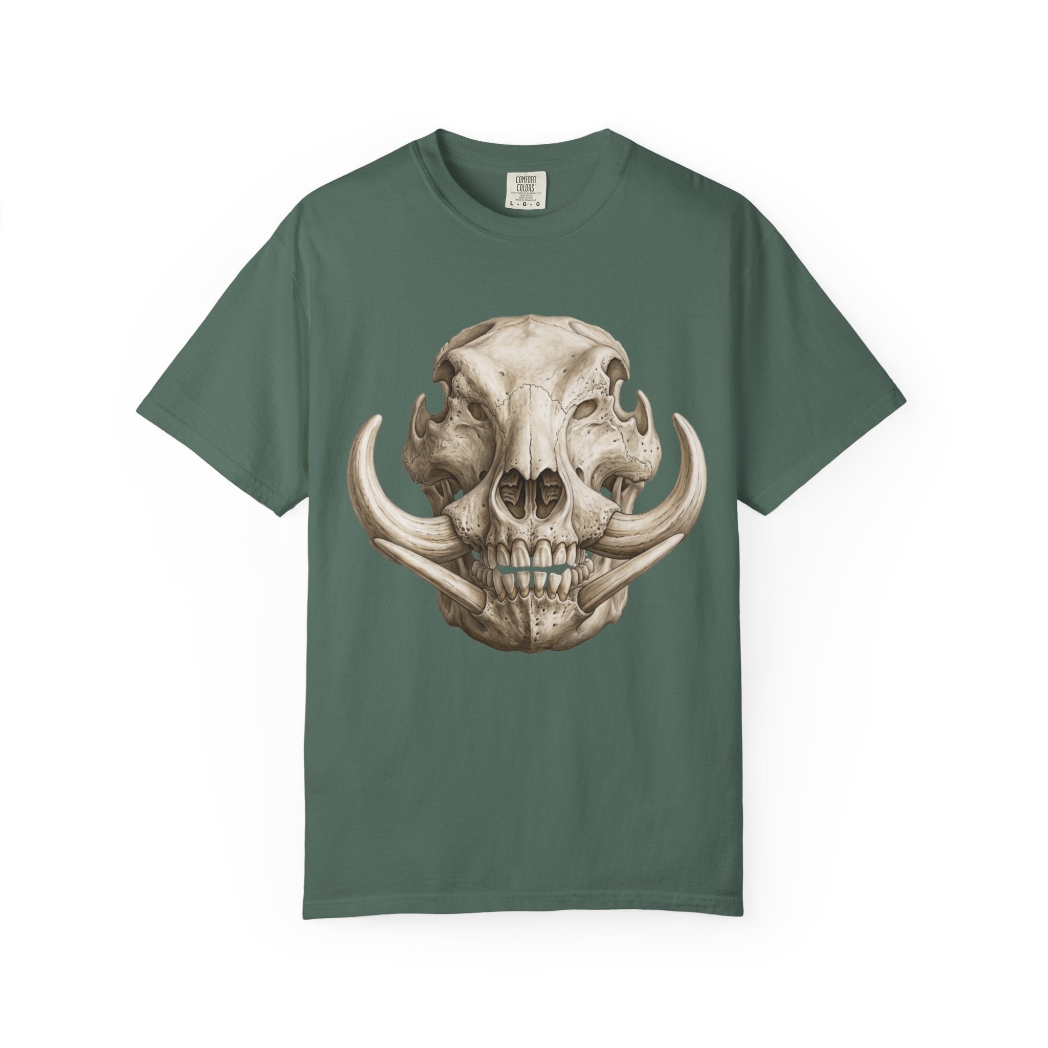 Boar Skull Graphic T-Shirt — Gothic Animal Skull Tee for Men & Women