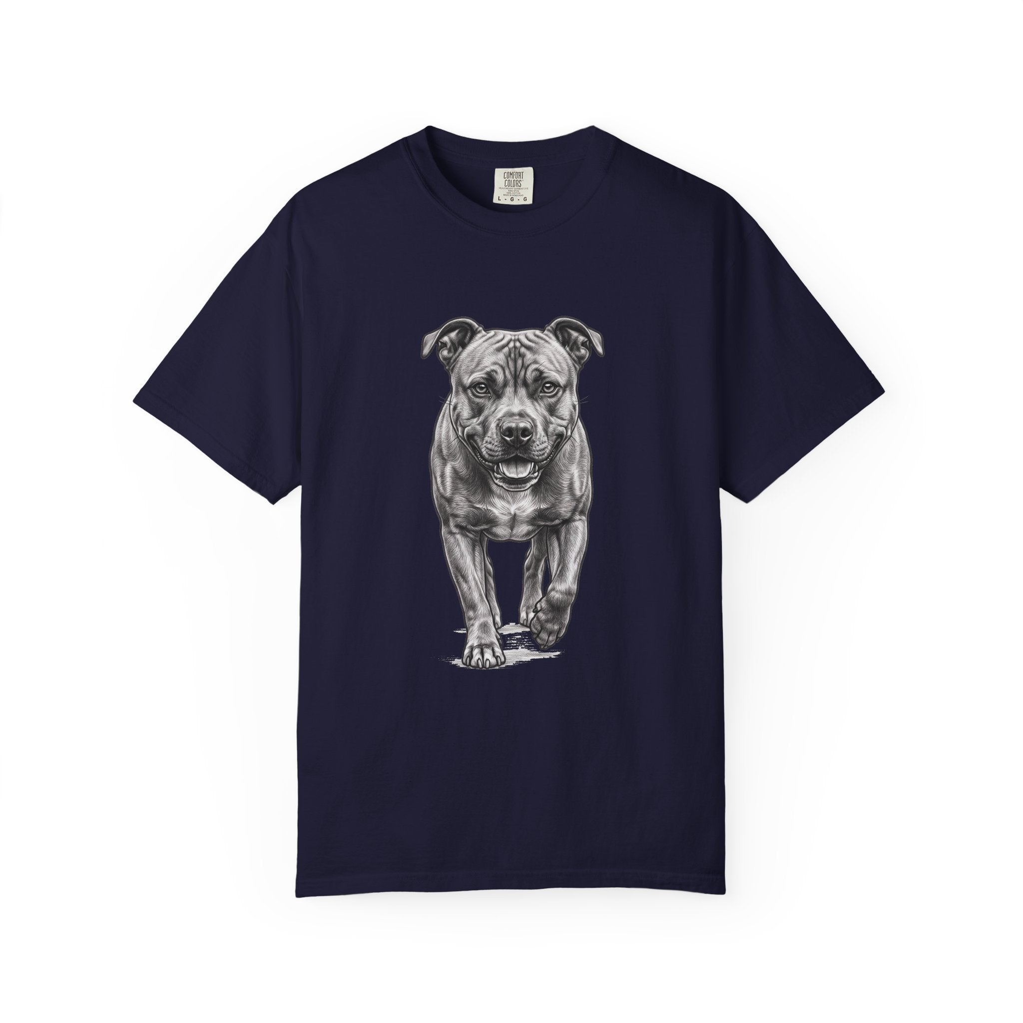Pit Bull Portrait T‑Shirt — Realistic Running Dog Graphic Tee