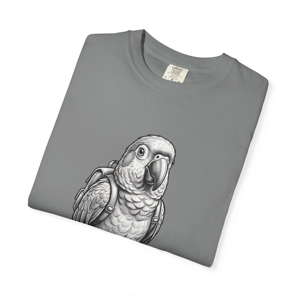 African Grey Parrot T-Shirt — Realistic Bird Illustration Shirt