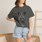 African Wild Dog Graphic T-Shirt — Realistic Walking Pawprint Design