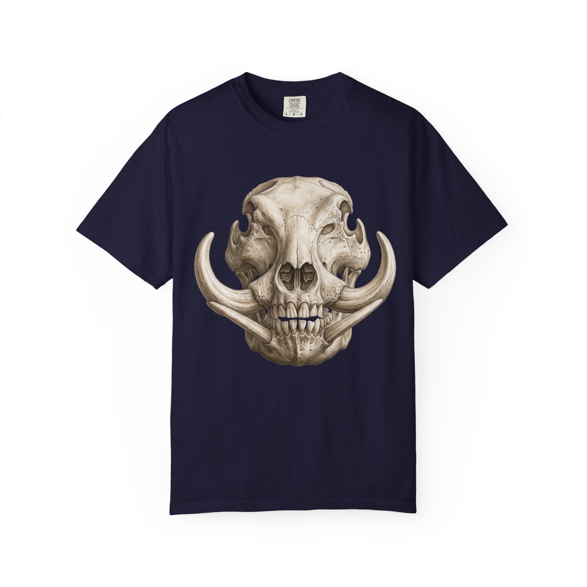 Boar Skull Graphic T-Shirt — Gothic Animal Skull Tee for Men & Women