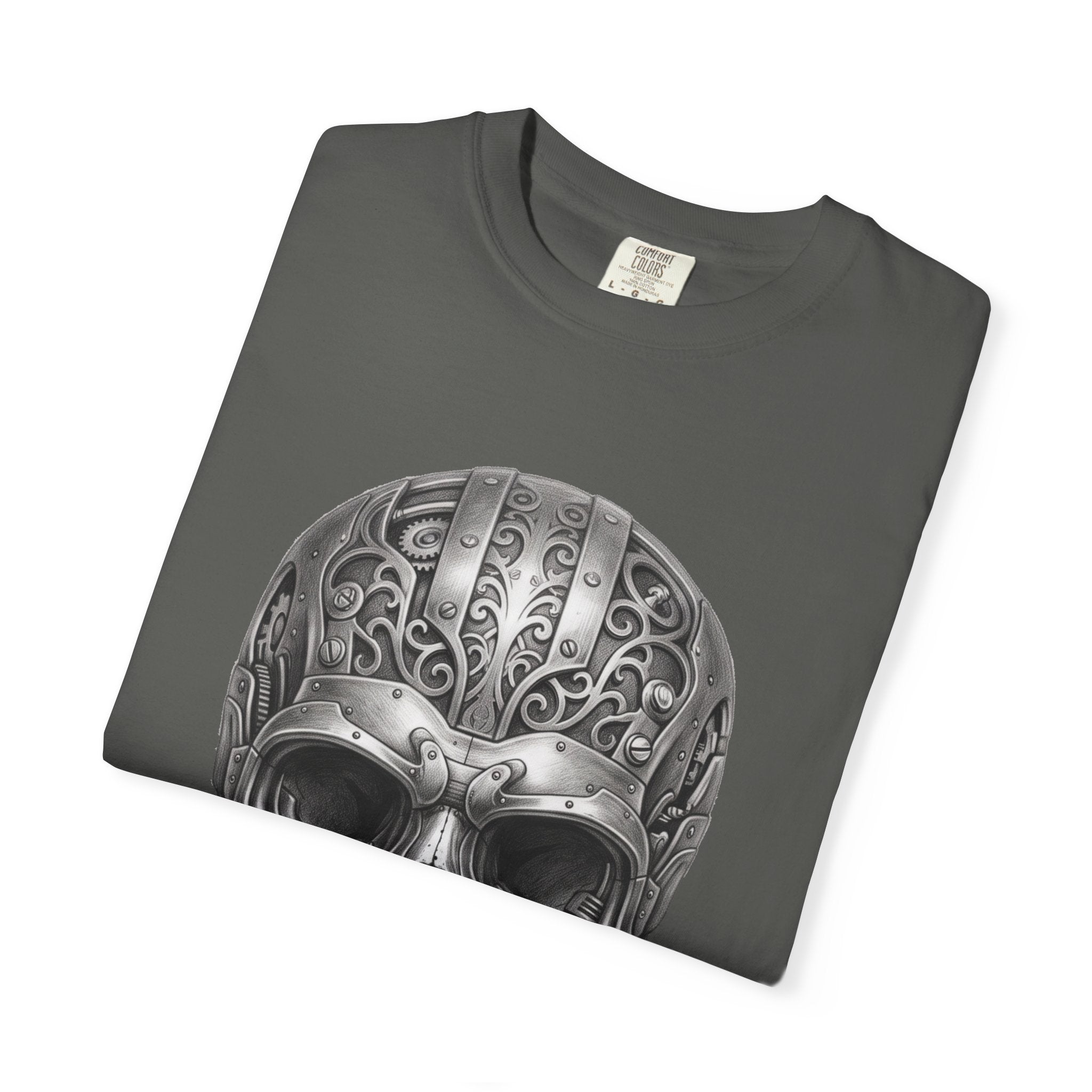 Ornate Silver Skull T-Shirt — Gothic Day of the Dead Style Shirt