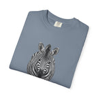 Zebra Front-Print T-Shirt — Realistic Monochrome Wildlife Tee