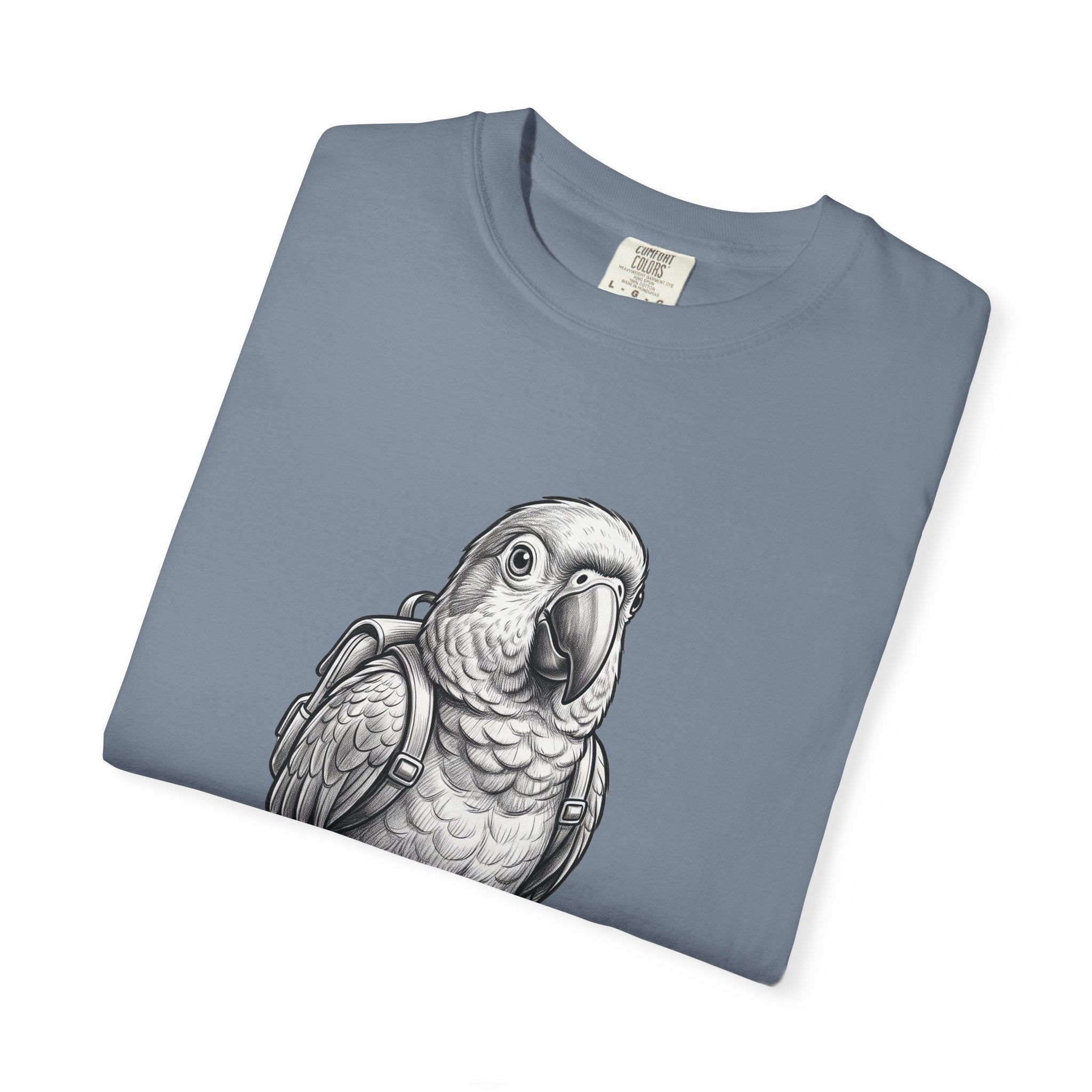 African Grey Parrot T-Shirt — Realistic Bird Illustration Shirt