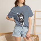 Husky Walk Graphic T-Shirt — Realistic Siberian Husky Illustration