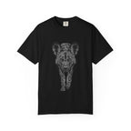 African Wild Dog Graphic T-Shirt — Realistic Walking Pawprint Design