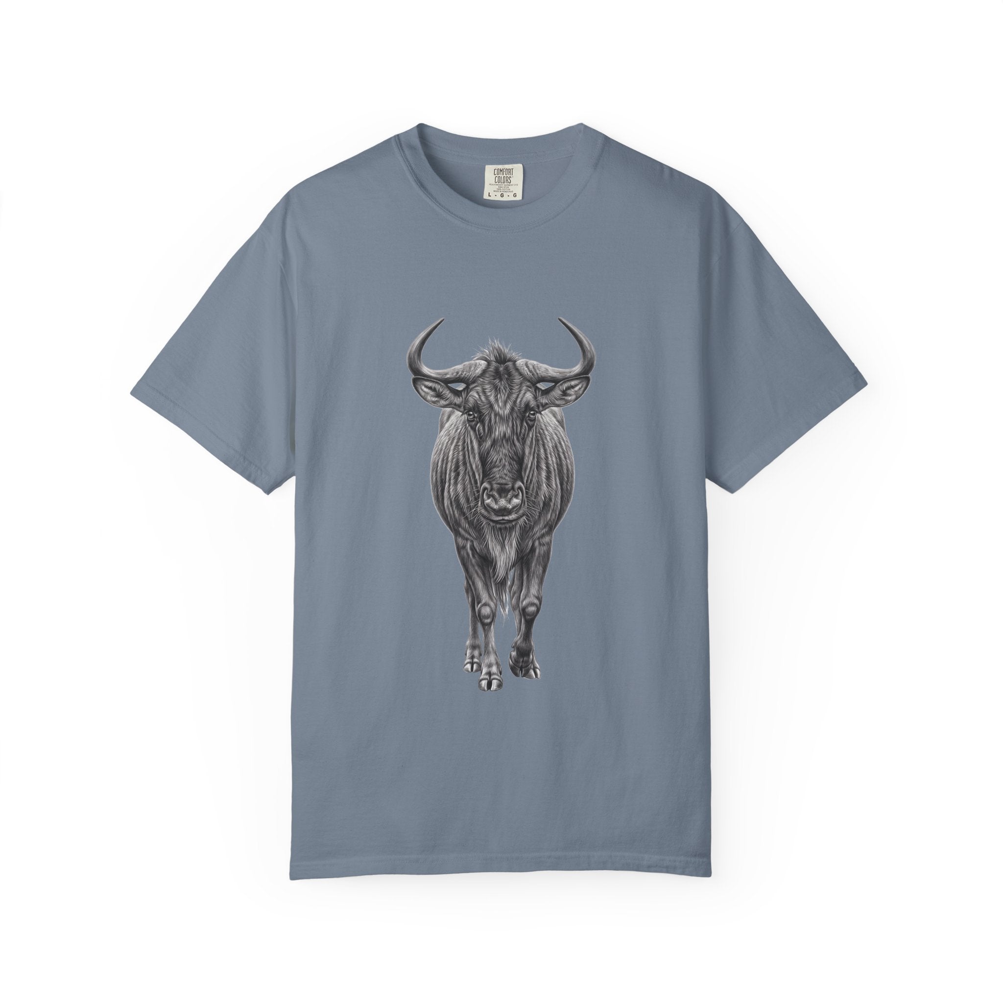 Wildebeest Illustration T-Shirt — Vintage Safari Animal Graphic Tee