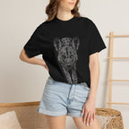 African Wild Dog Graphic T-Shirt — Realistic Walking Pawprint Design