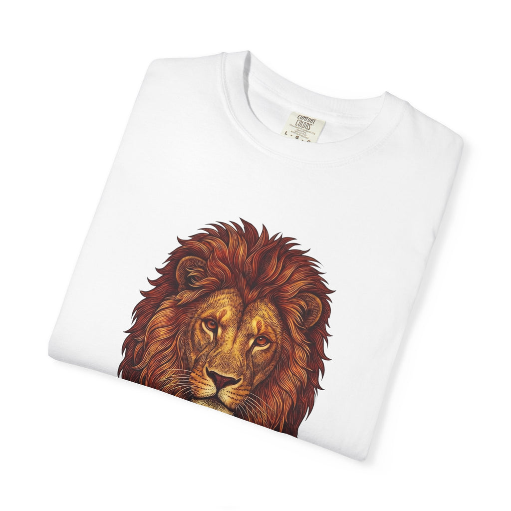 Lion Illustration T-Shirt — Majestic Walking Lion Graphic Tee
