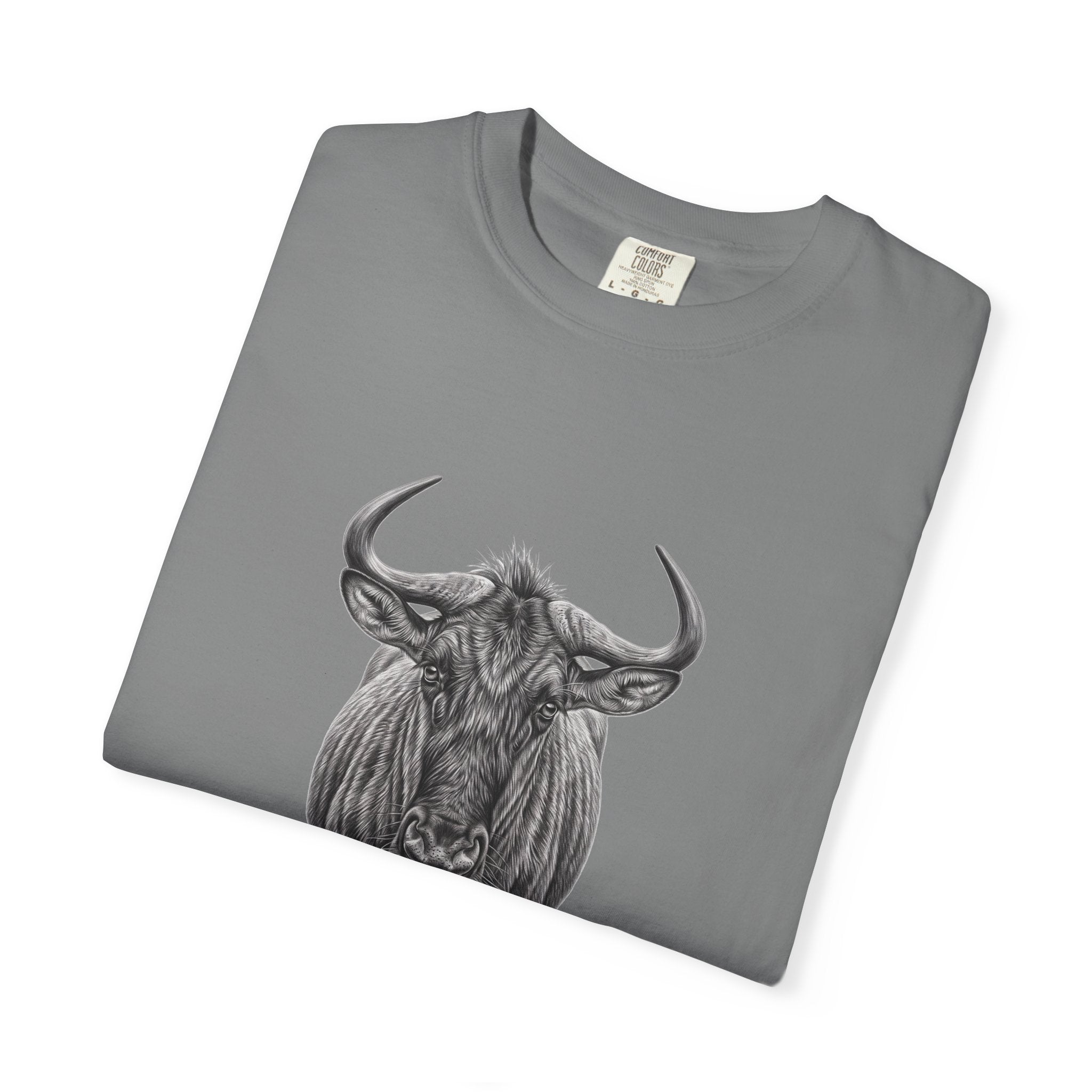 Wildebeest Illustration T-Shirt — Vintage Safari Animal Graphic Tee