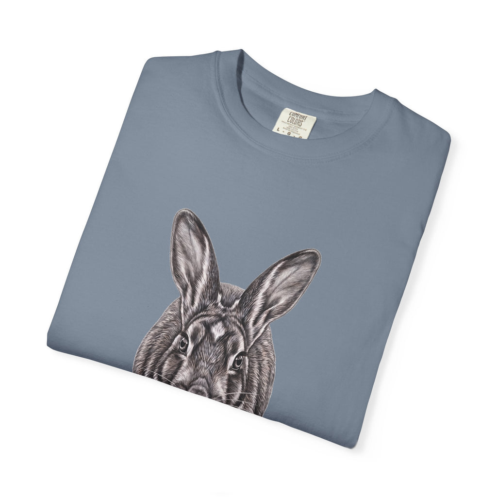 Vintage Rabbit Illustration T-Shirt — Front-Facing Hare Graphic Tee