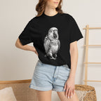 African Grey Parrot T-Shirt — Realistic Bird Illustration Shirt