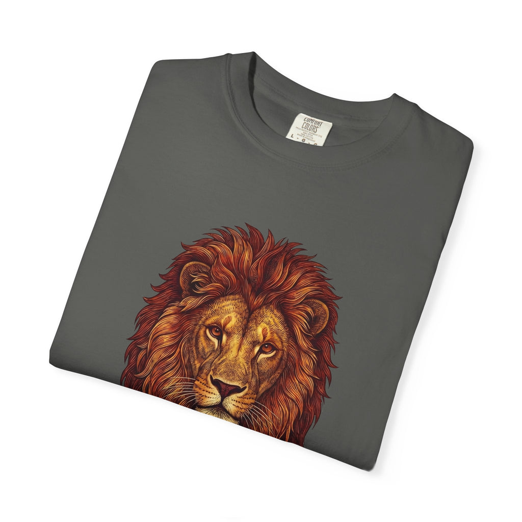 Lion Illustration T-Shirt — Majestic Walking Lion Graphic Tee