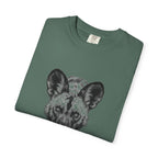 African Wild Dog Graphic T-Shirt — Realistic Walking Pawprint Design