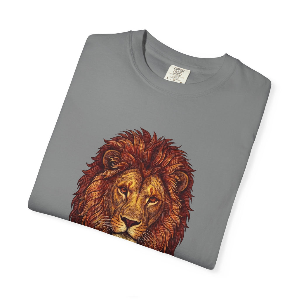 Lion Illustration T-Shirt — Majestic Walking Lion Graphic Tee