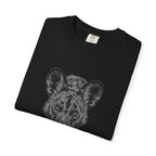 African Wild Dog Graphic T-Shirt — Realistic Walking Pawprint Design