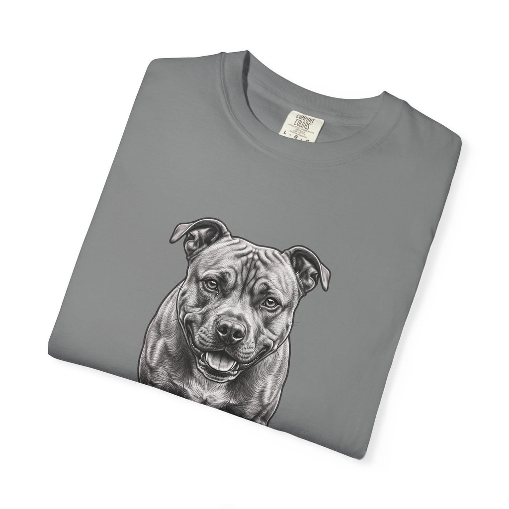 Pit Bull Portrait T‑Shirt — Realistic Running Dog Graphic Tee