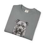 Pit Bull Portrait T‑Shirt — Realistic Running Dog Graphic Tee