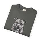 Pit Bull Portrait T‑Shirt — Realistic Running Dog Graphic Tee
