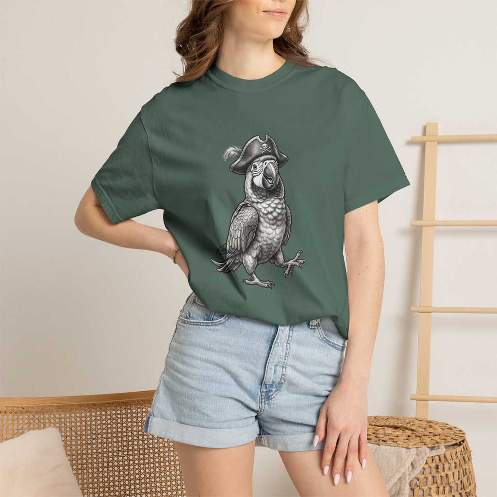 Pirate Parrot T‑Shirt — Vintage Illustration Tee for Bird Lovers & Nautical Fans