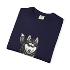 Husky Walk Graphic T-Shirt — Realistic Siberian Husky Illustration