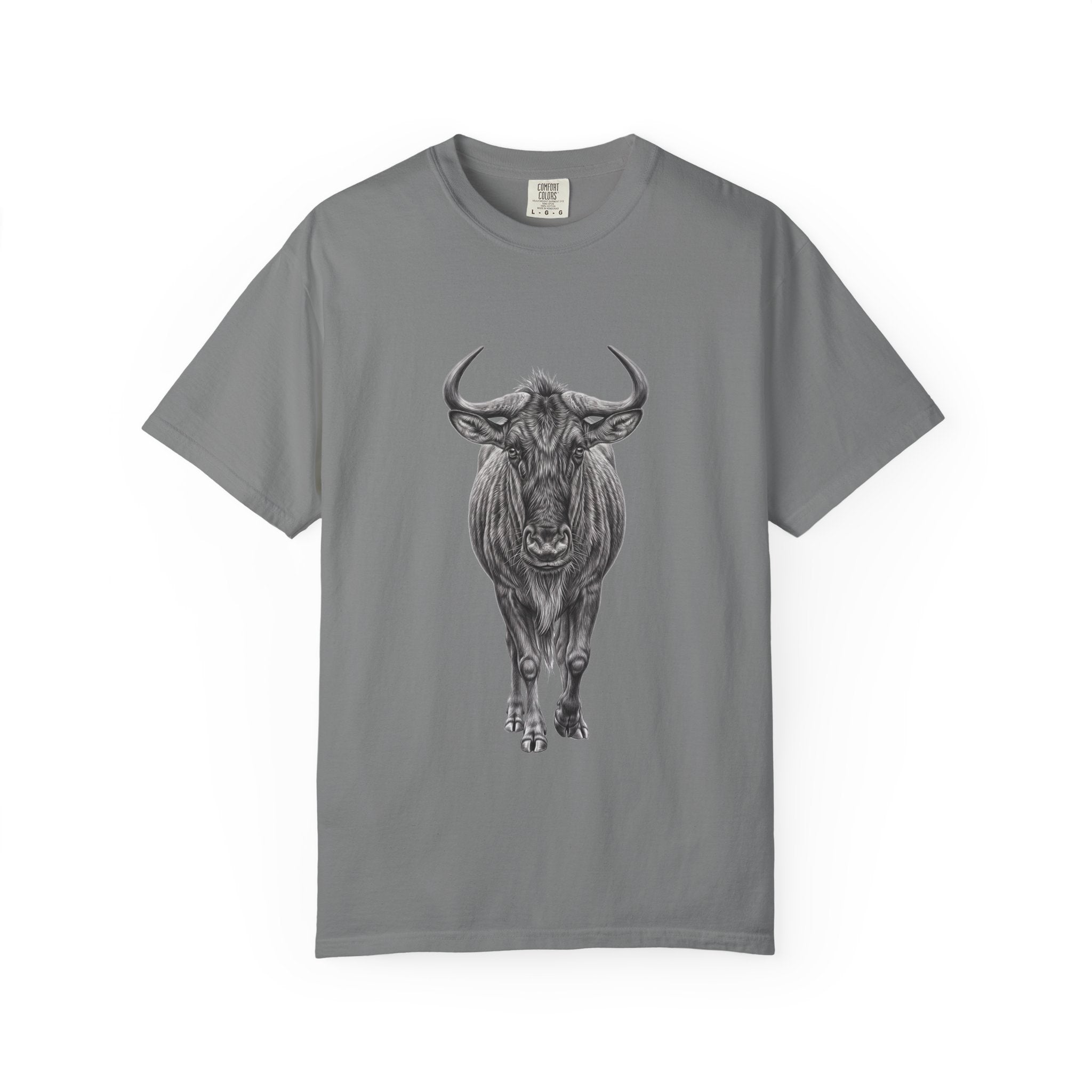 Wildebeest Illustration T-Shirt — Vintage Safari Animal Graphic Tee