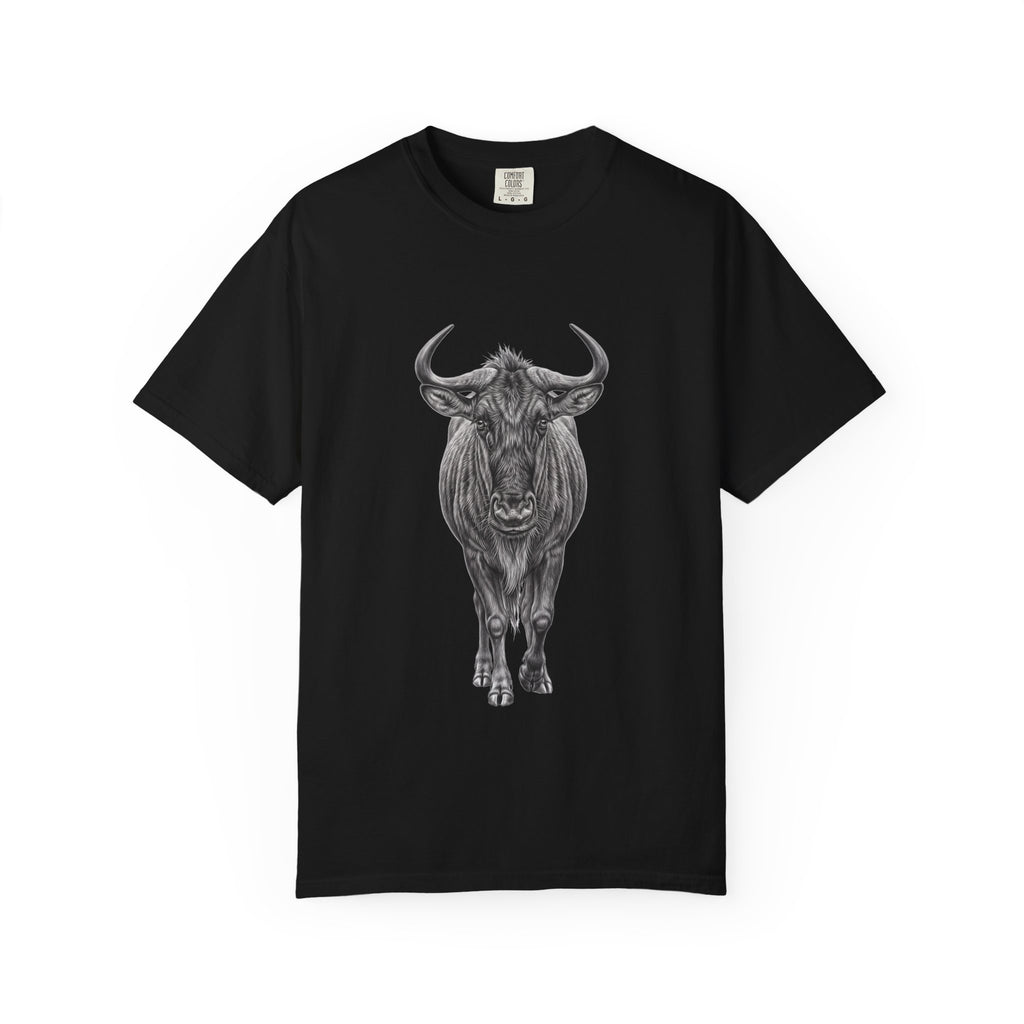Wildebeest Illustration T-Shirt — Vintage Safari Animal Graphic Tee