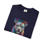 Colorful Pitbull Dog T‑Shirt — Vibrant Painted Dog Graphic Tee