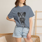 African Wild Dog Graphic T-Shirt — Realistic Walking Pawprint Design
