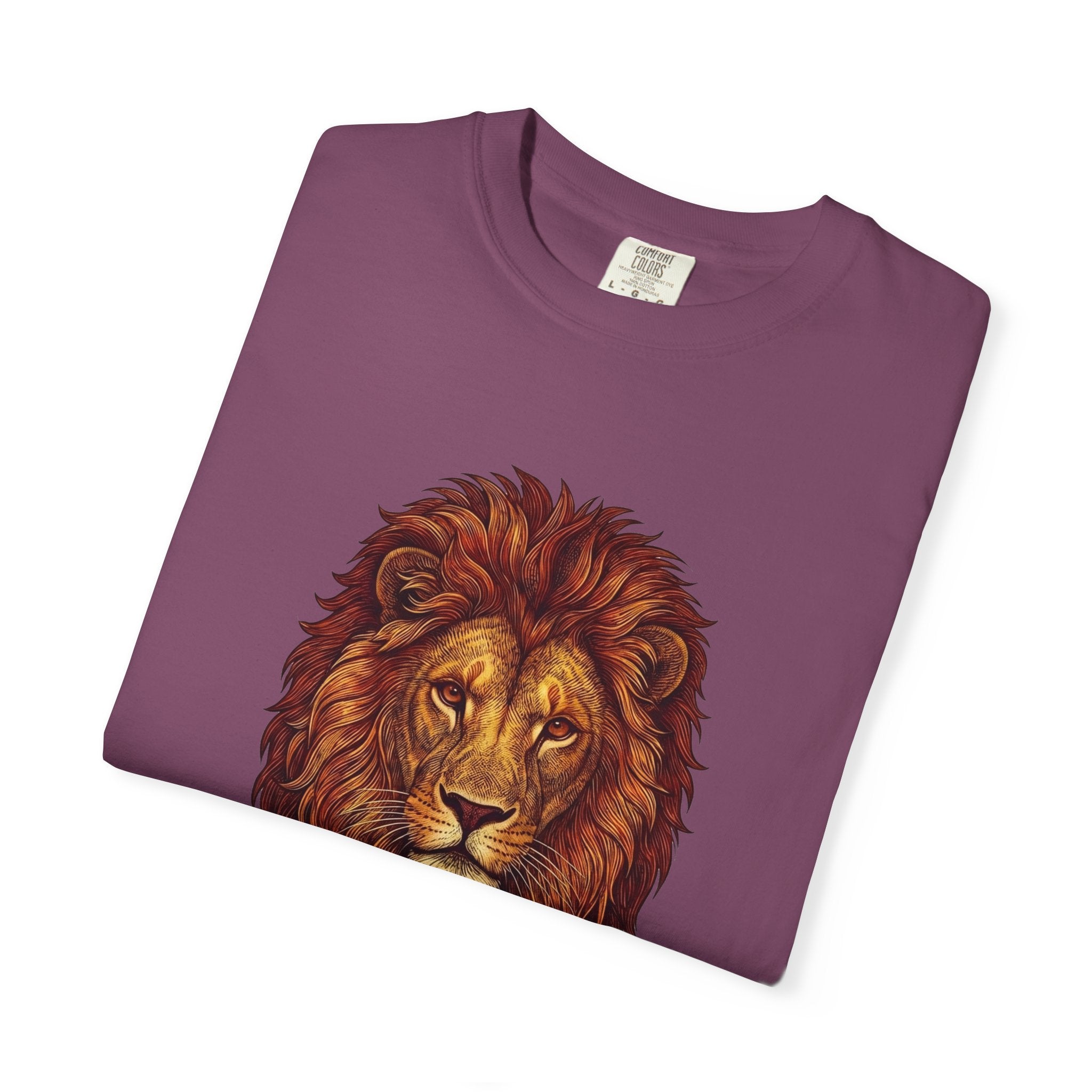 Lion Illustration T-Shirt — Majestic Walking Lion Graphic Tee