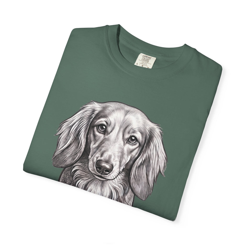 Dachshund Portrait T-Shirt — Realistic Walking Sausage Dog Tee for Dog Lovers
