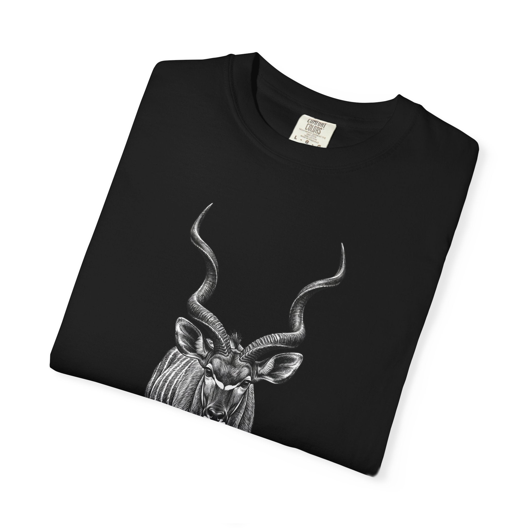 Kudu Antelope Graphic T-Shirt — Monochrome Wildlife Tee