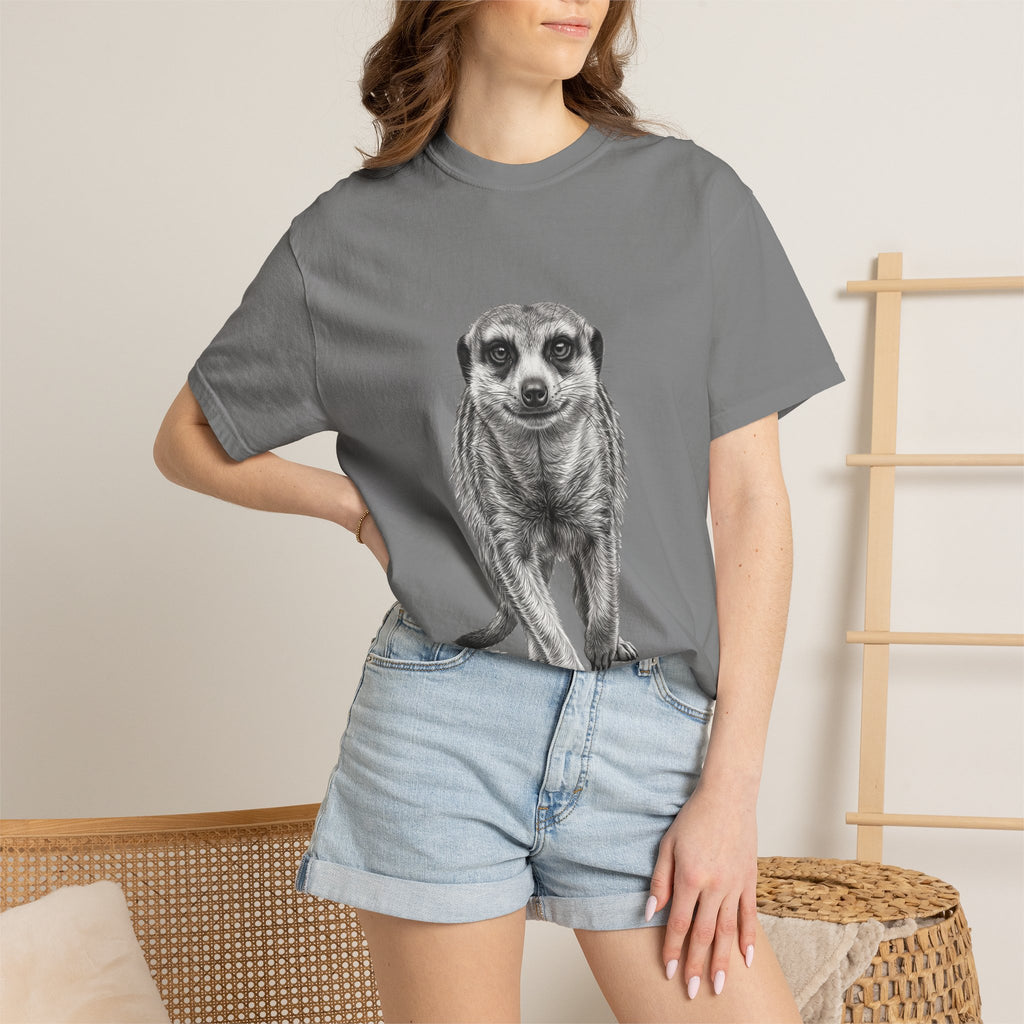 Meerkat Sketch T‑Shirt — Realistic Wildlife Illustration Tee