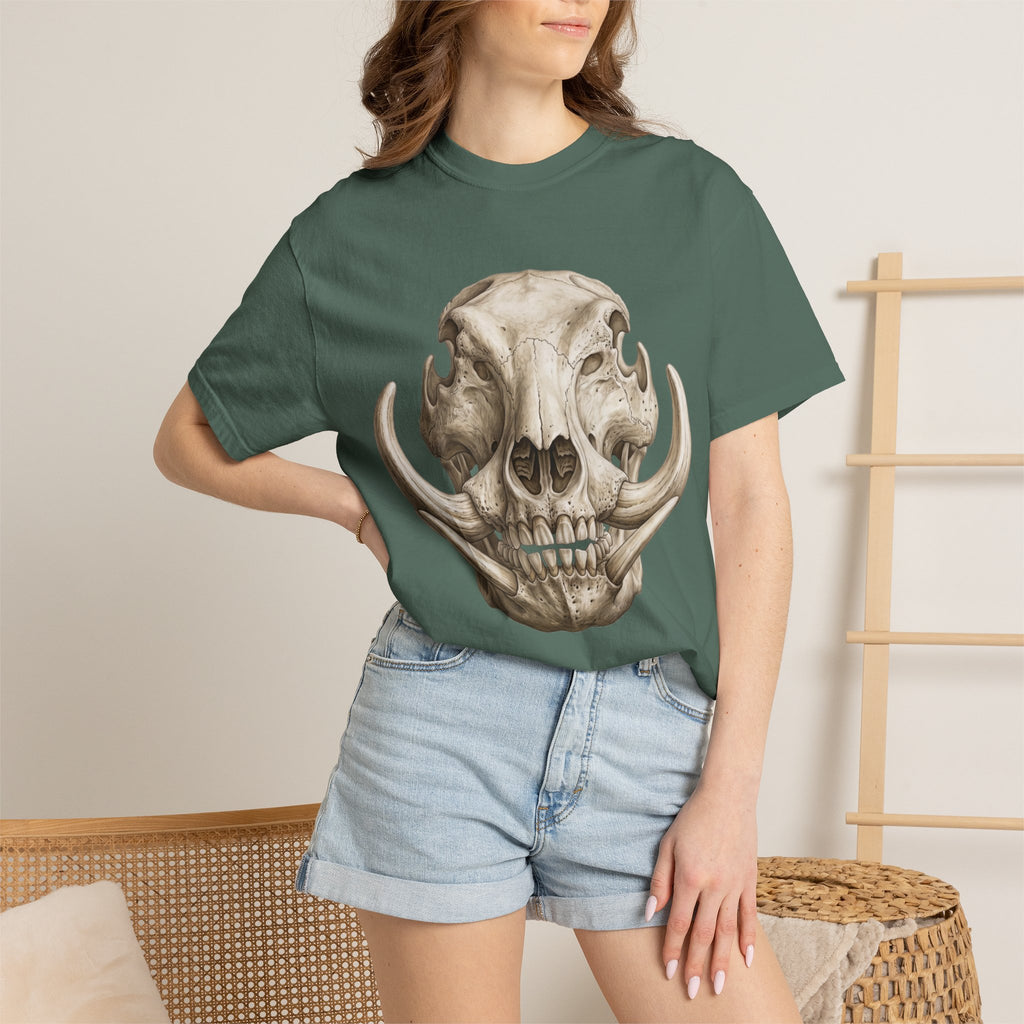 Boar Skull Graphic T-Shirt — Gothic Animal Skull Tee for Men & Women