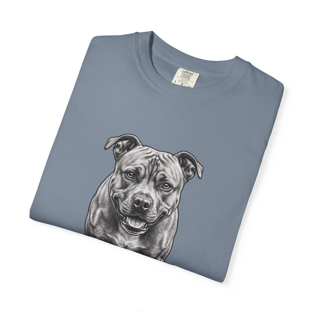 Pit Bull Portrait T‑Shirt — Realistic Running Dog Graphic Tee