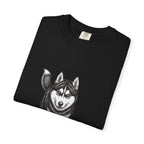 Husky Walk Graphic T-Shirt — Realistic Siberian Husky Illustration