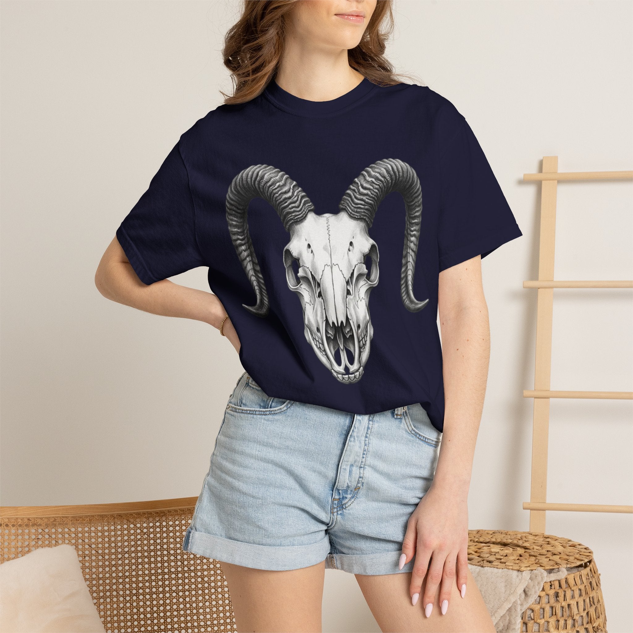 Ram Skull Graphic T-Shirt