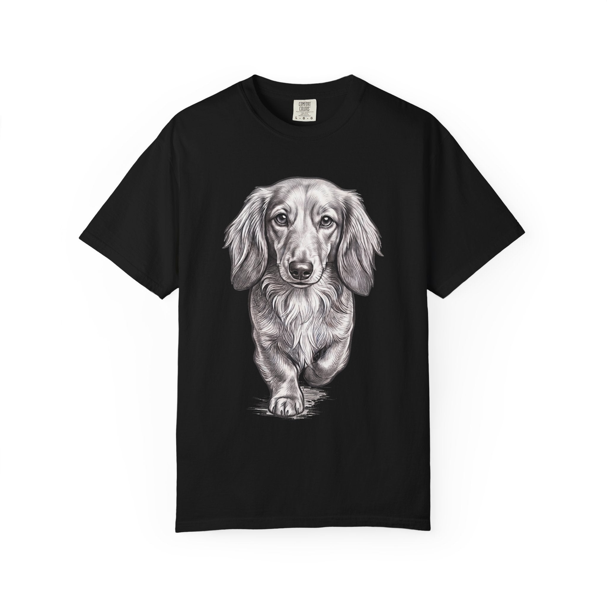 Dachshund Portrait T-Shirt — Realistic Walking Sausage Dog Tee for Dog Lovers