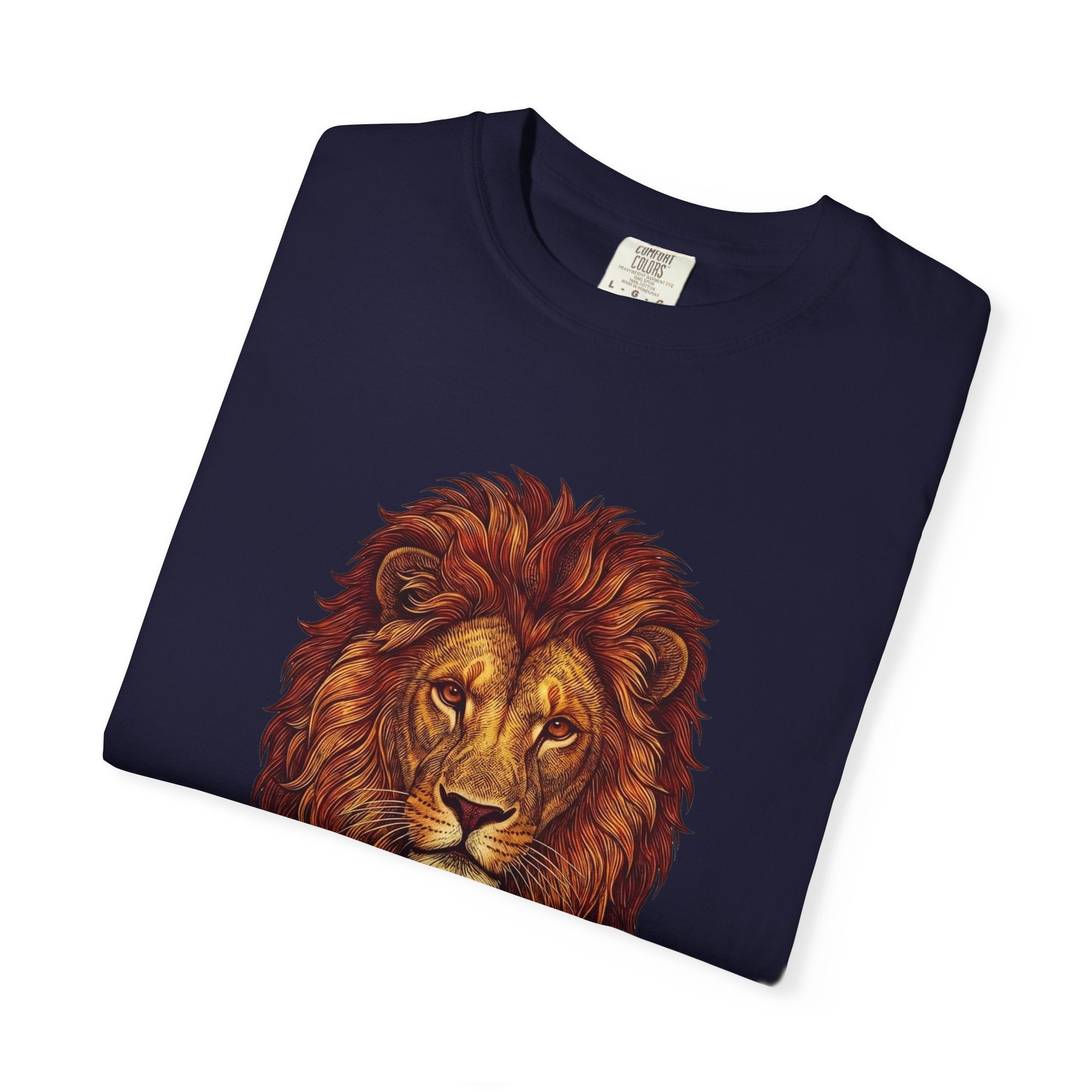 Lion Illustration T-Shirt — Majestic Walking Lion Graphic Tee
