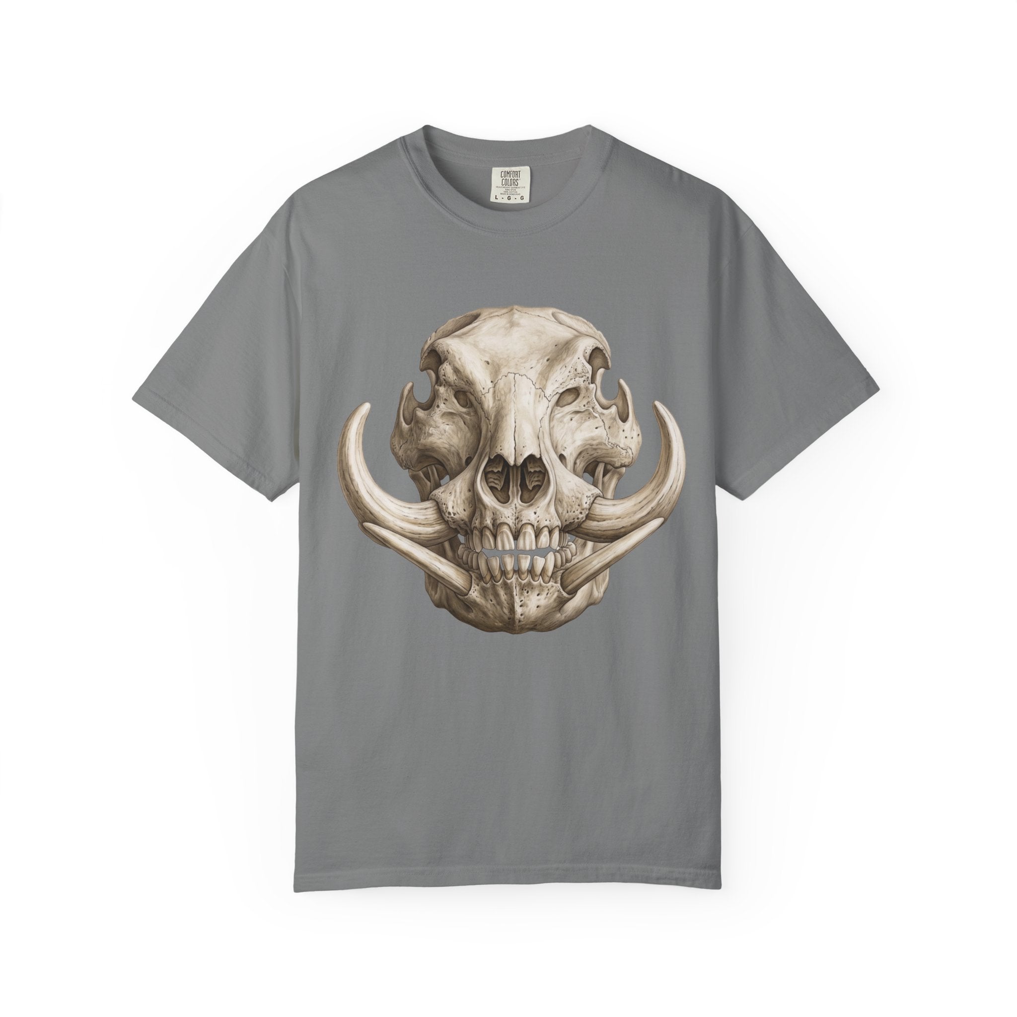 Boar Skull Graphic T-Shirt — Gothic Animal Skull Tee for Men & Women